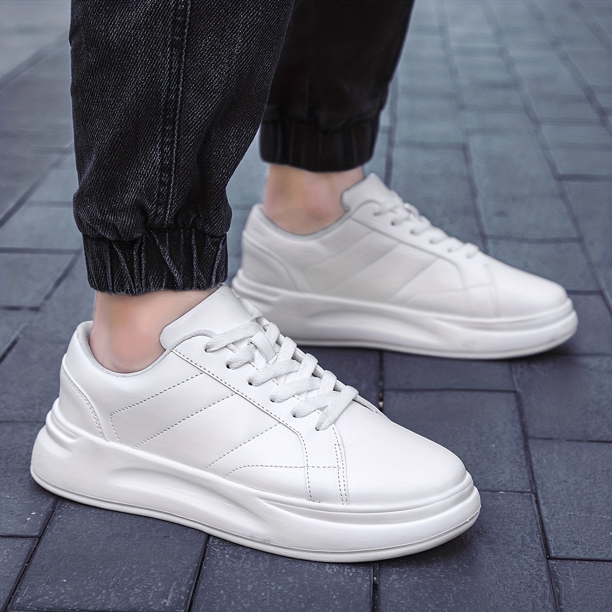 Men's Platform Sneakers Lace-Up Comfortable Shoes