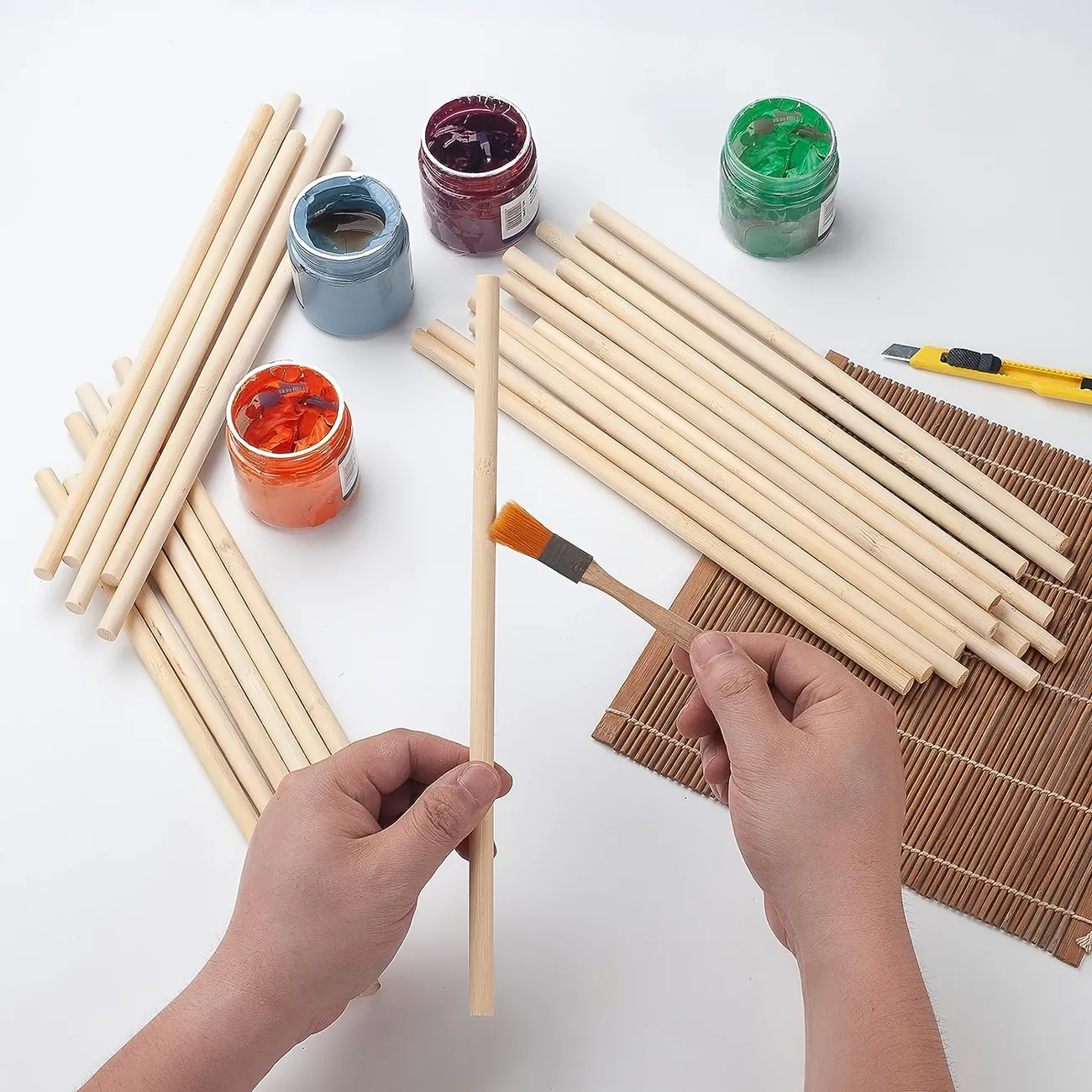 Natural Bamboo Sticks Unfinished Bamboo Sticks - For Crafts & Diy