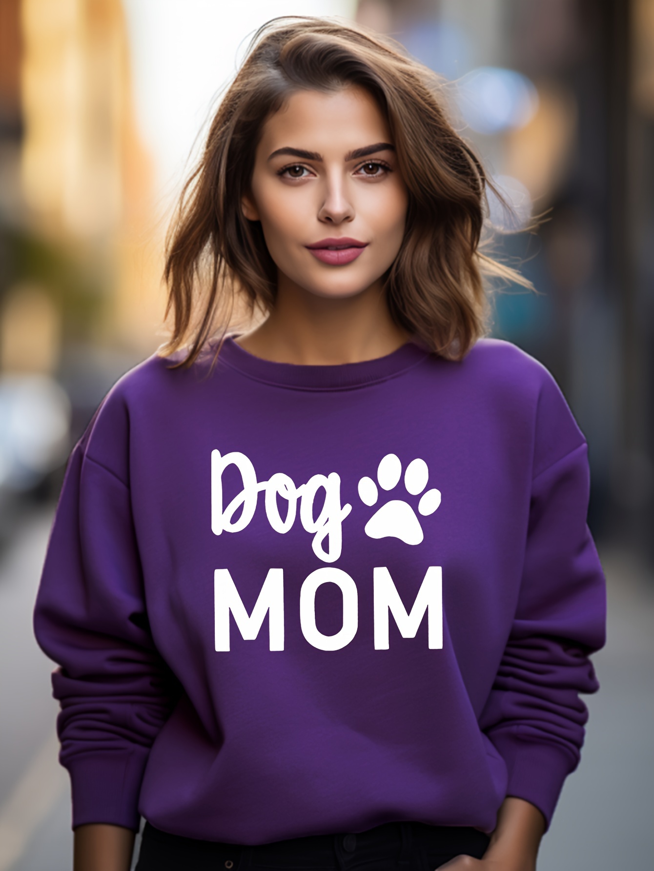 Women's dog mom discount paw print sweatshirt