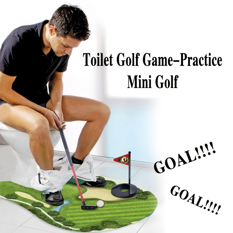 Novelty Place Toilet Time Golf Game Set - Practice Mini Golf in Any  Restroom/Bathroom - Father's Day, White Elephant, Christmas, Valentines  Funny Gag