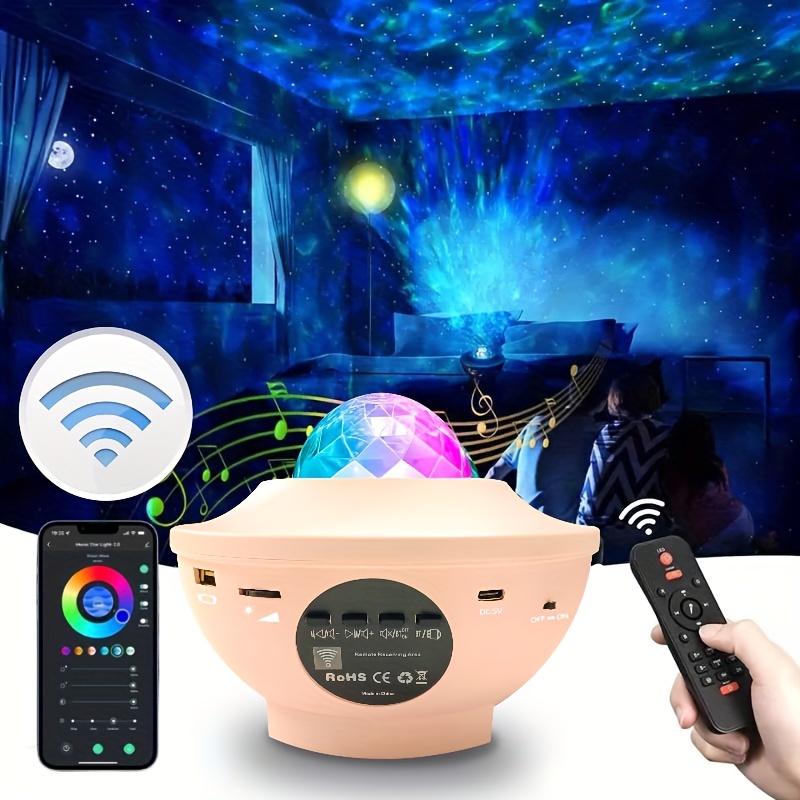  Rossetta Proyector de galaxia, proyector de estrellas para  dormitorio, altavoz Bluetooth y 8 sonidos blancos, luz nocturna para niños  y adultos, sala de juegos, cine en casa, techo, Navidad, : Herramientas