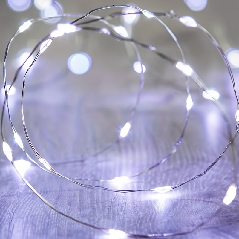 1 Pack, LED Mini Lights for Wedding Dormitory, Bedroom, Party, Holiday, Tapestry, New Year, Wedding Decoration String Lights, Birthday Decoration String Lights Garden Holiday Decoration, Valentine'S Day Bouquet Decoration, Fairy Lights, USB Powered Lights for DIY Wedding Party Bedroom Christmas Battery Included Valentine'S Day Gift Flower Decoration (White)