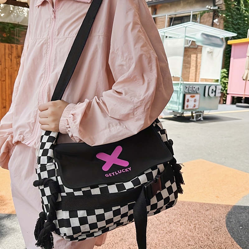 Casual Canvas Crossbody Bag, Simple Solid Color Messenger Bag, Small  Shoulder Flap Purse - Temu
