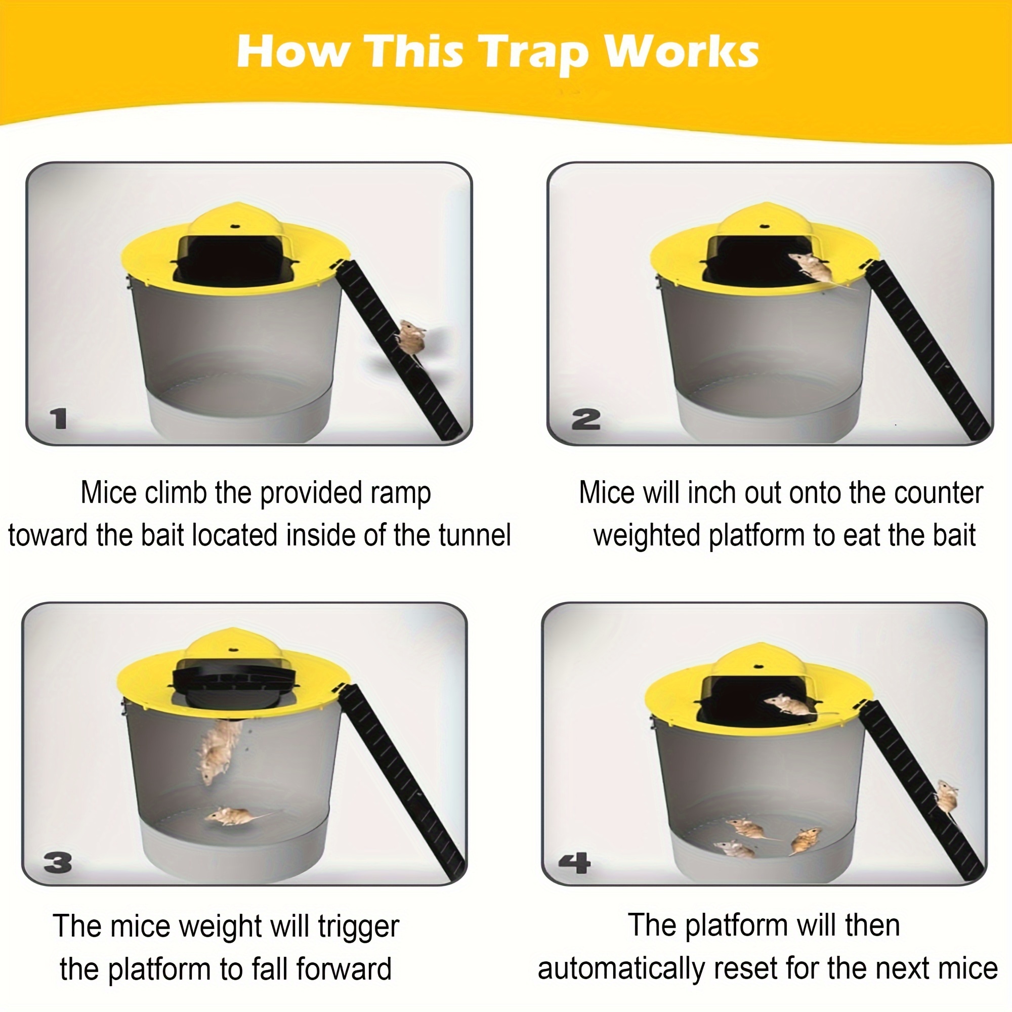 Mouse Trap Bucket Lid Humane Flip And Slide Bucket Lid - Temu