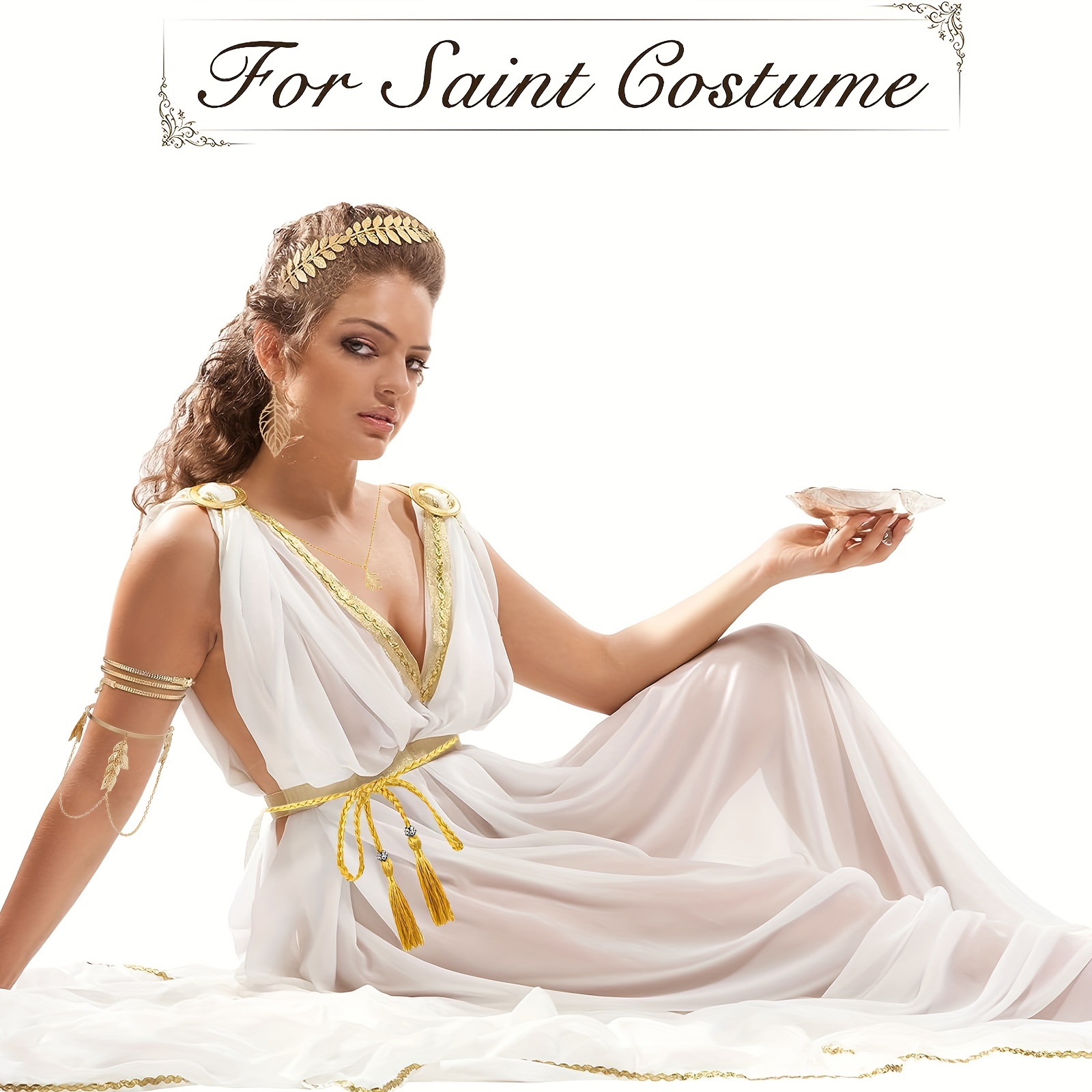 Greek Goddess Costume Accessories Set Including Golden Color - Temu