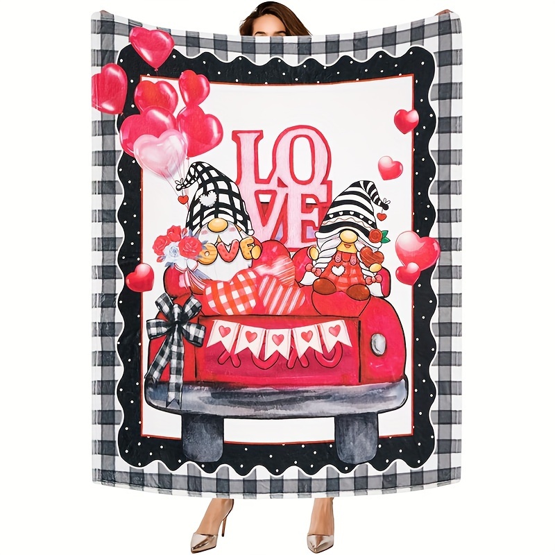 Valentine's Day Gift Blanket Love Polyester Blanket Gnomes - Temu New ...