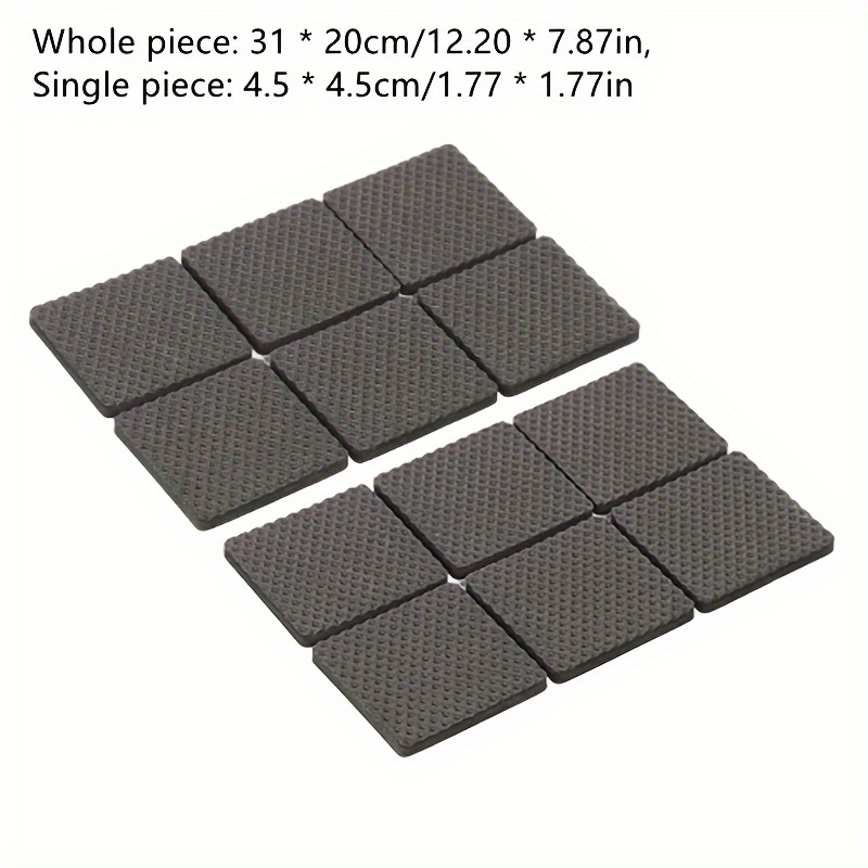 2-Piece Self-Stick Rubber Anti-Skid Pad Furniture and Floor Protectors  (Black)