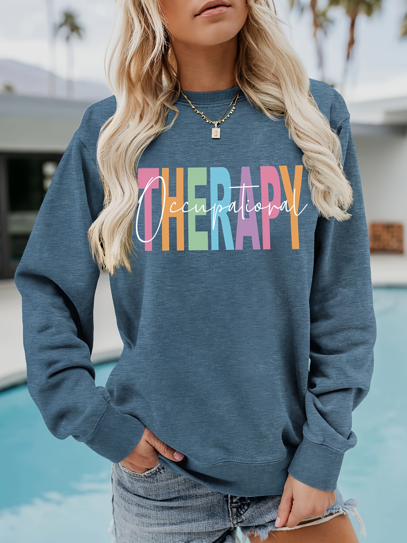 Sweatshirts, Women'S Casual Fashion Long Sleeved Letter Print