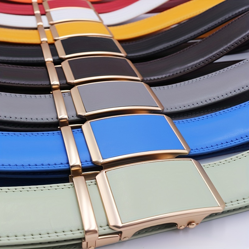 luxury designer Men Casual Black Genuine Leather Belt Multicolor