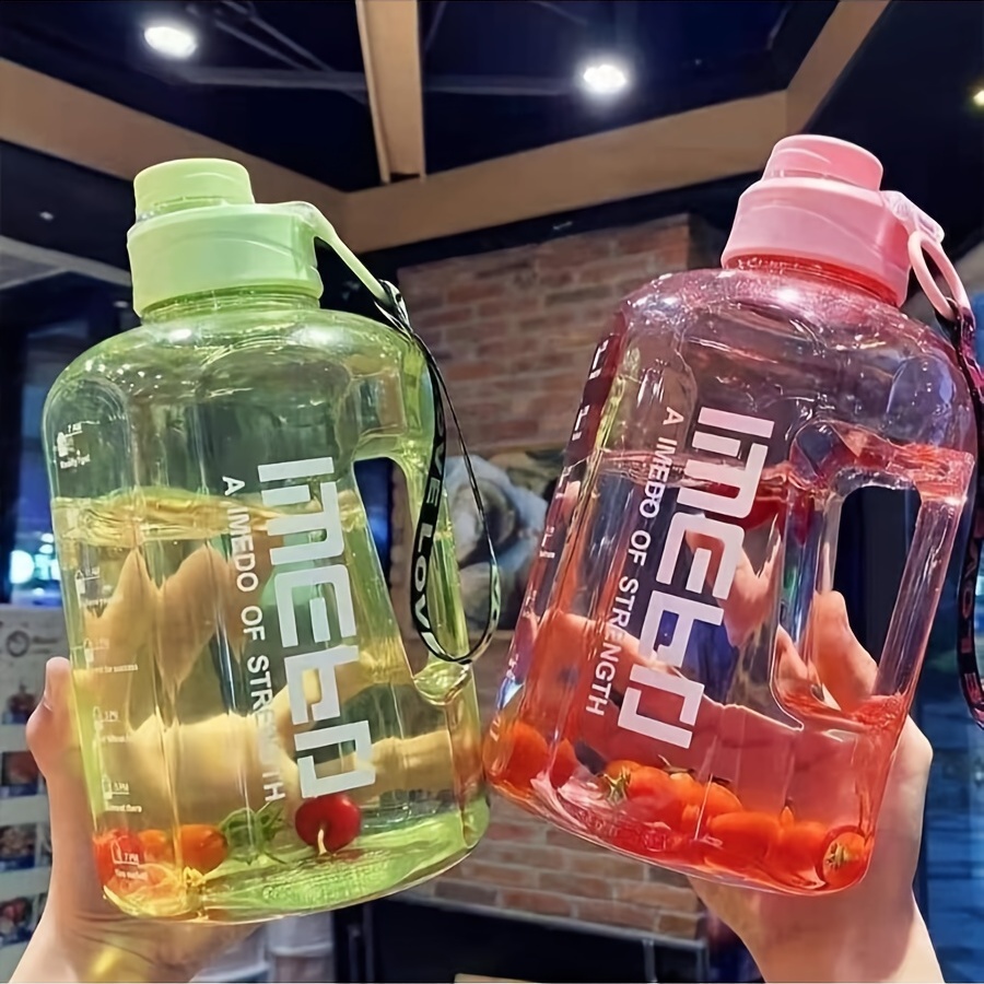 2 Liter Water Bottle With Straw Female Girls Large Portable Travel Bottles  Sport -t