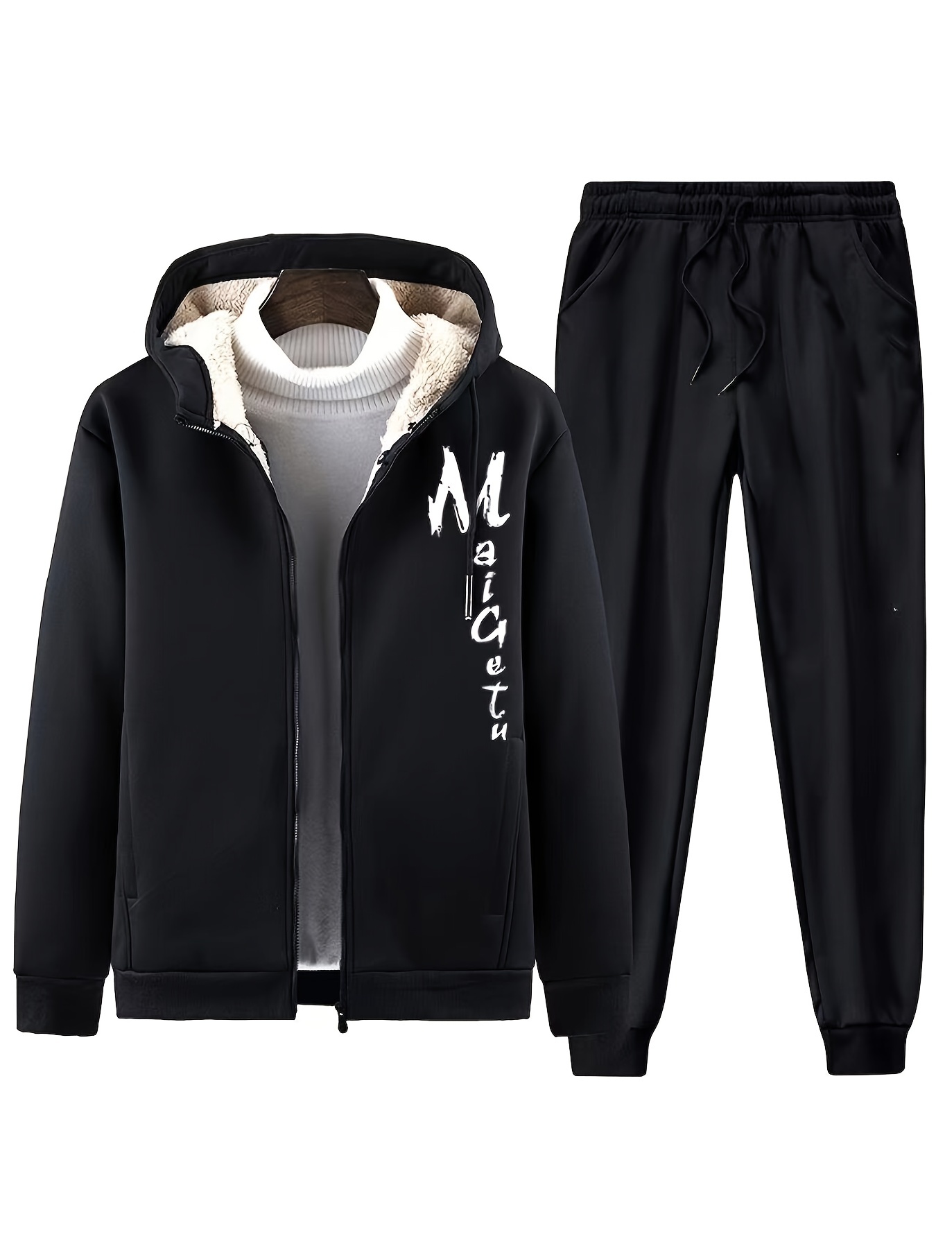 2 Pack Men's Fleece Zip-Up Hoodie 