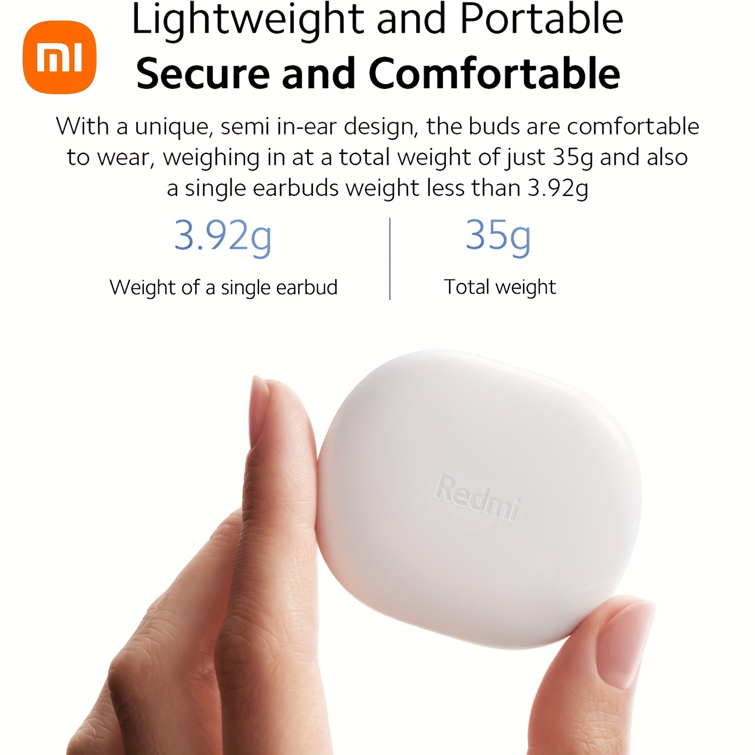  Xiaomi True Wireless Bluetooth Earbuds Redmi Buds 3, Bluetooth  5.2 Low Latency Noise Cancellation Semi in-Ear Headphones, IP54 Dust and  Water Resistance Headphone, White : Electronics