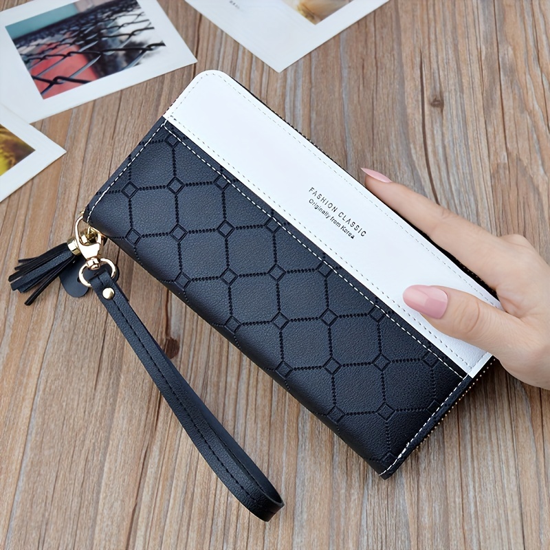 Fashion Large Capacity Long Wallet, Zipper Around Credit Card Holder,  Women's Cute Clutch & Card Organizer - Temu