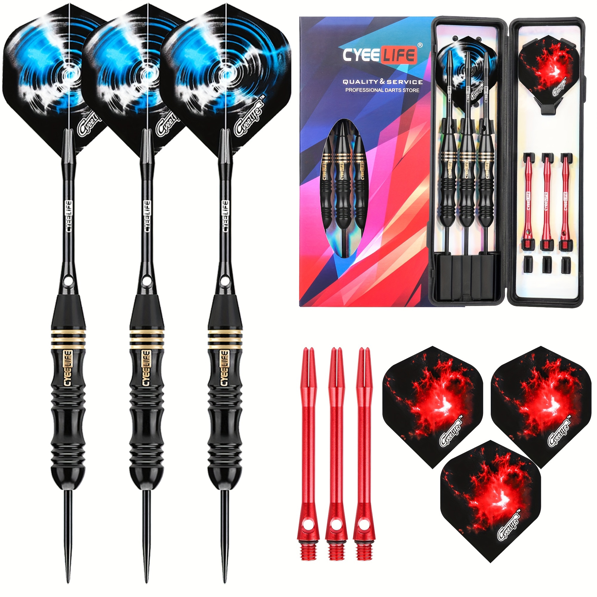 

26g Copper Darts Set With Storage Box, Durable Dart With Creative Dart Flights, Dart Accessories