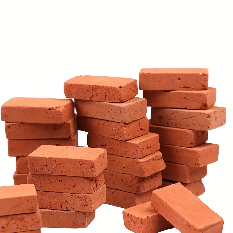 Mini Bricks 1:16 Landscape Small Bricks Simulated Small Red - Temu