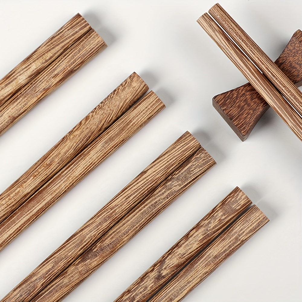 6 paires de baguettes en bois, réutilisables chinois coréen