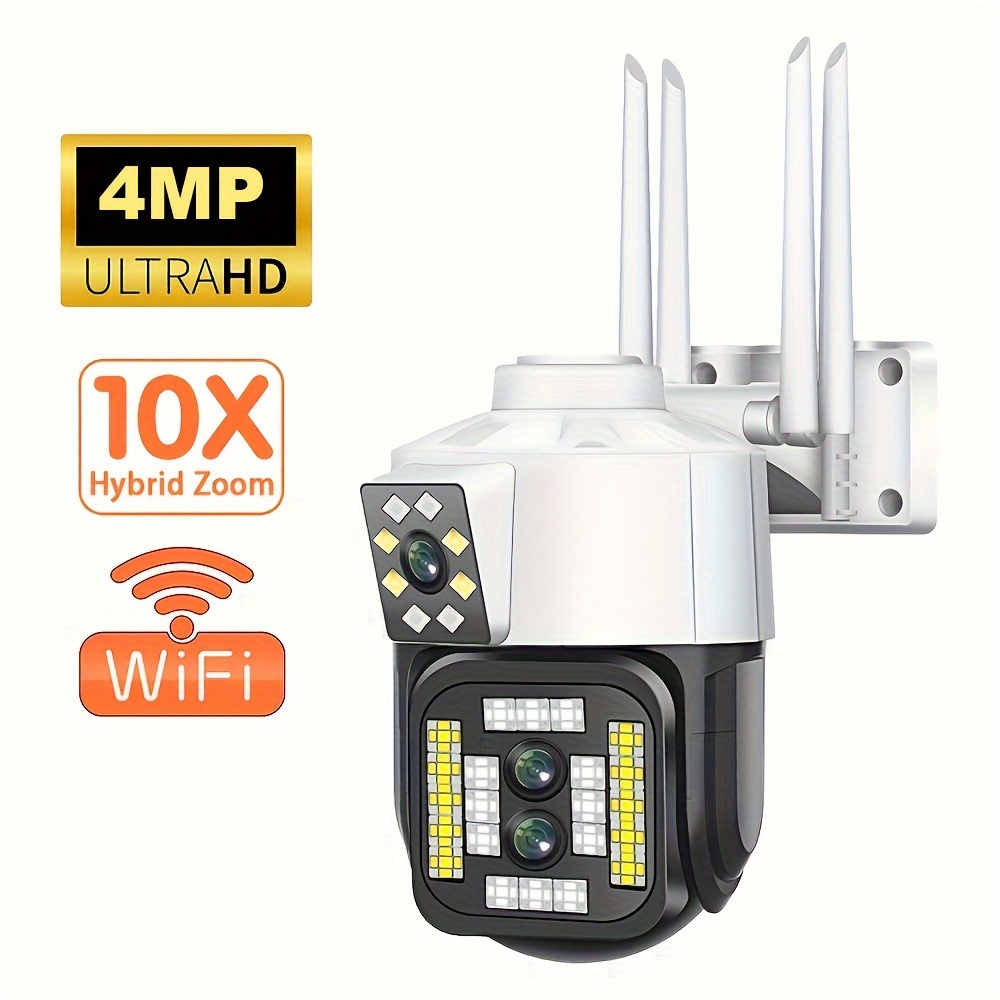 4K 8MP Dual Lens WiFi PTZ Security Camera Outdoor Night Vision Dual Screen  Smart 6MP Security Protection CCTV IP Camera V380 Pro APP (Size : 6MP NO SD