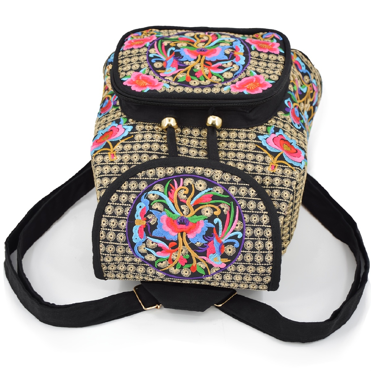 Women's Ethnic Style Backpack Drawstring Design Flap Daypack Temu