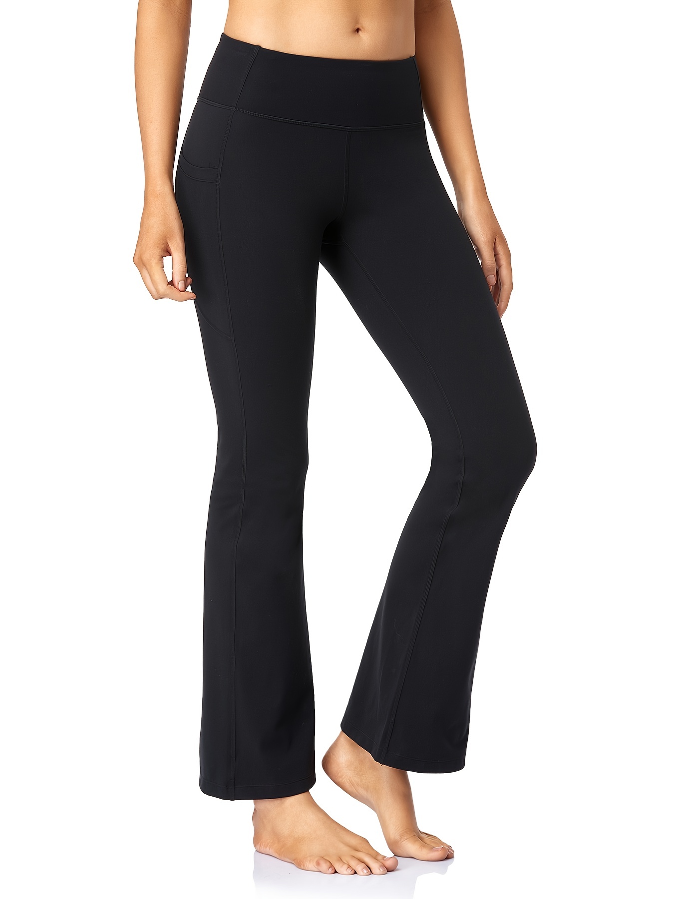 Women Cozy Bootcut Yoga Pants With 2 Pockets, Long Bootleg Dress Pant Soft  Leggings High Waist For Workout Lounge