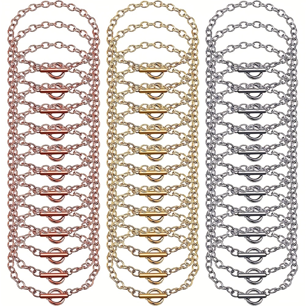 

24 Pieces Bracelet Chains With Ot Toggle Clasp Alloy Bracelet Link Chains Diy Jewelry Making Bracelets Chains For Women Diy Jewelry Crafts Supplies
