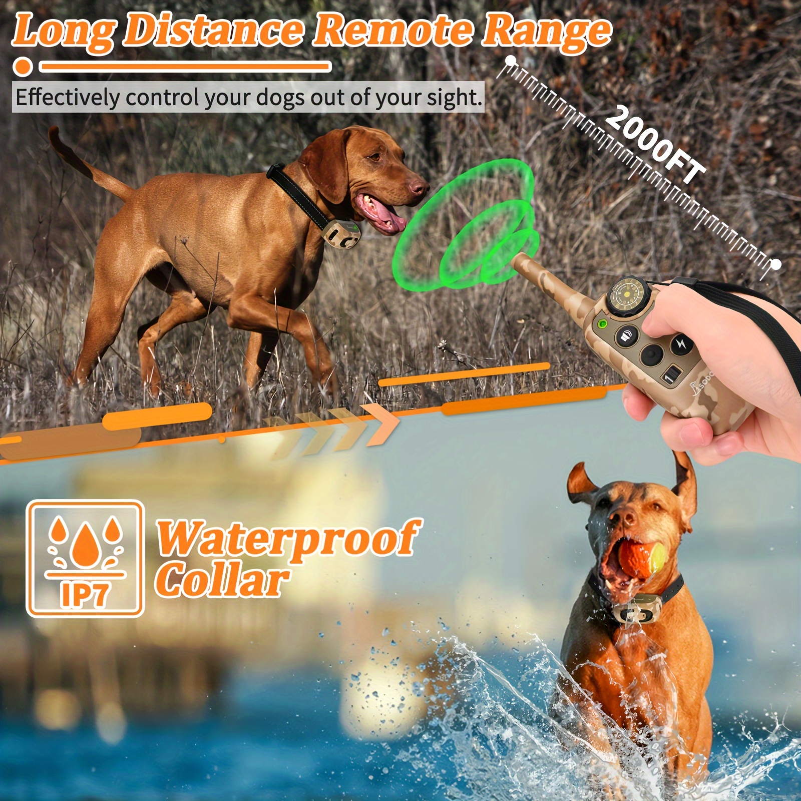 Long range best sale dog collar