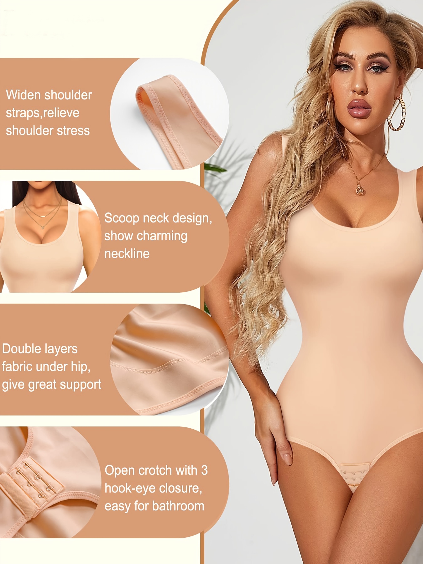 Women Bodysuit Shapewear Tummy Control Body Sculpting Shaper Tank Top Vest  Thong