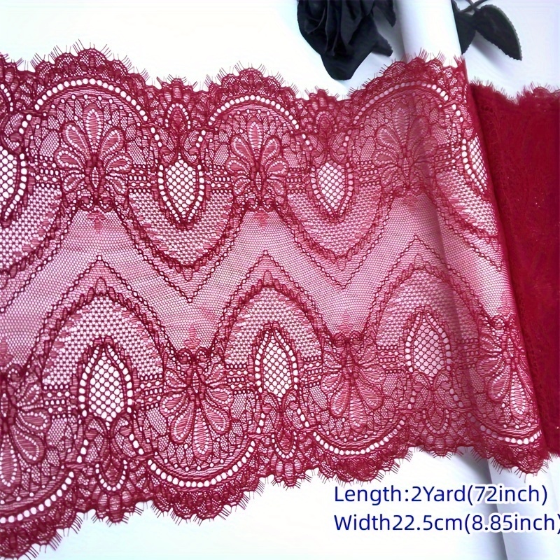 One Inch Pink Stretch Scalloped Lace Trim - Bra-Makers Supply