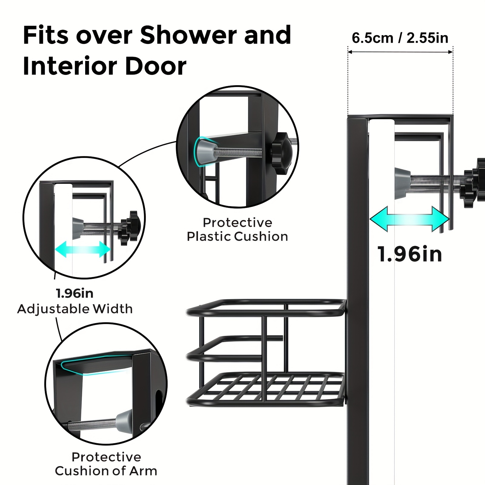 Hanging Shower Caddy Over the Door with Soap Holder Shower Shelves for  Bathroom