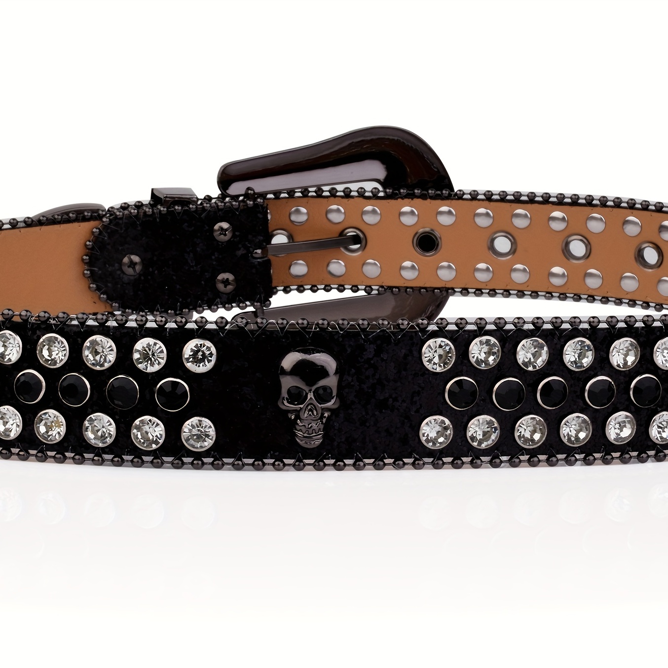 Ladies' Sexy Western Style Rivet Decorated Cowgirl Pu Leather Belt