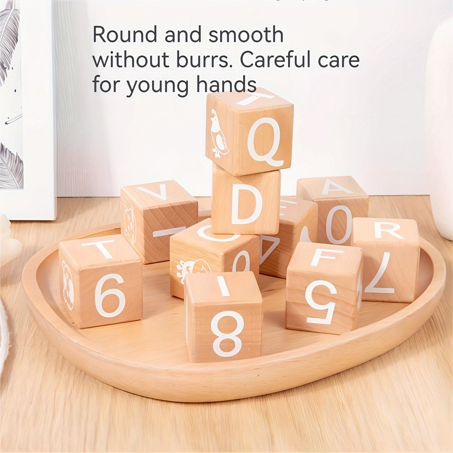 Abc Letter Building Blocks Large Wood Building Blocks - Temu