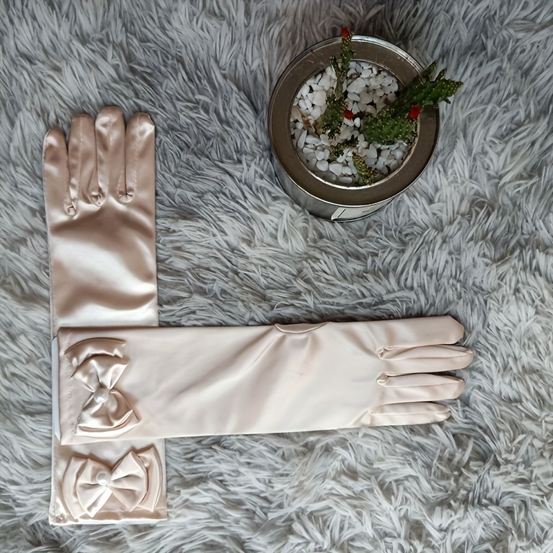 6 pares de guantes de disfraz blancos para niños, guantes formales