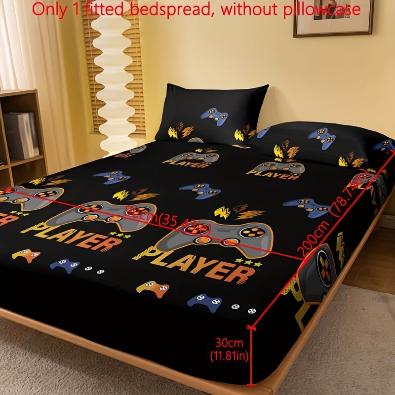 E-shop 1 Bedrucktes, gebürstetes Bettlaken, schwarzer Bettbezug für Schlafzimmer, Bettwäsche
