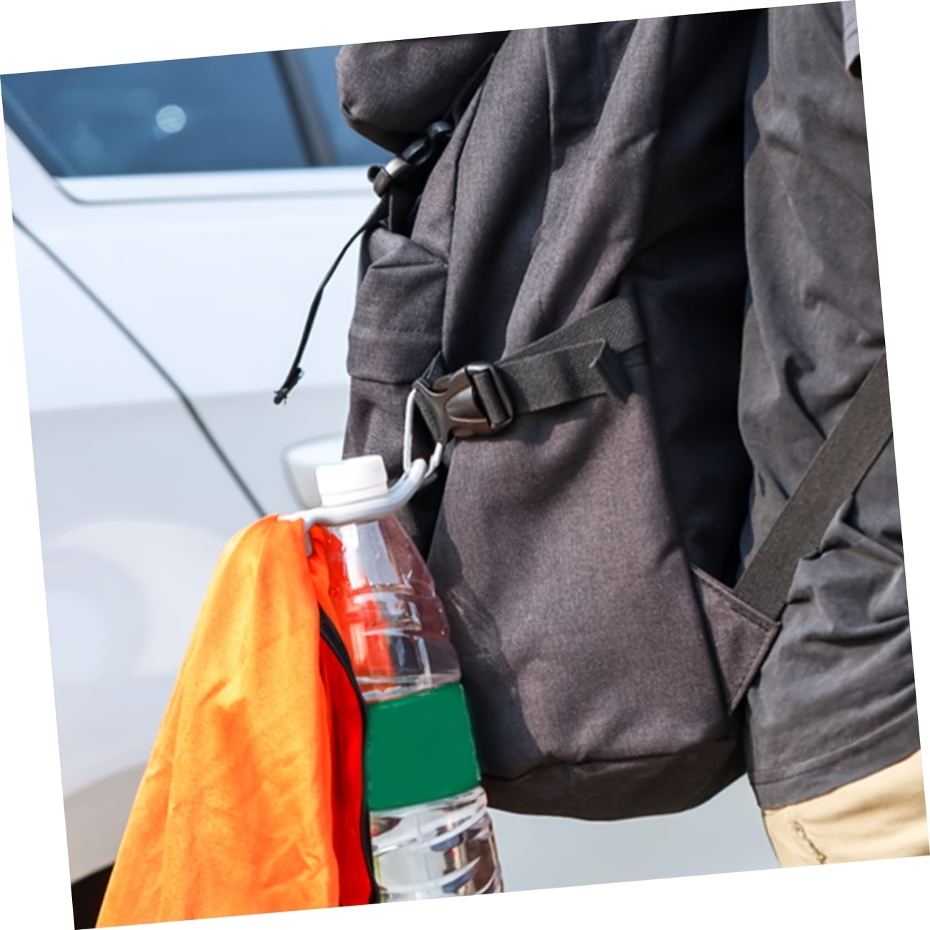 Outdoor Hiking Silicone Water Bottle, Backpack Buckle Portable Water Bottle  Hanging Buckle Sports Travel Beverage Bottle Water Cup Mineral Water Bottle  Carrying Tool - Temu