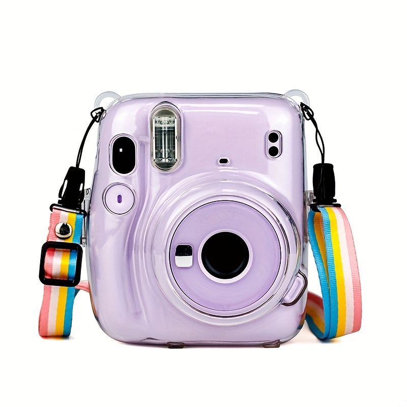 Rieibi Clear Protective Case for Fujifilm Instax Mini Evo Instant Camera -  Hard Carrying Case Cover with Shoulder Strap