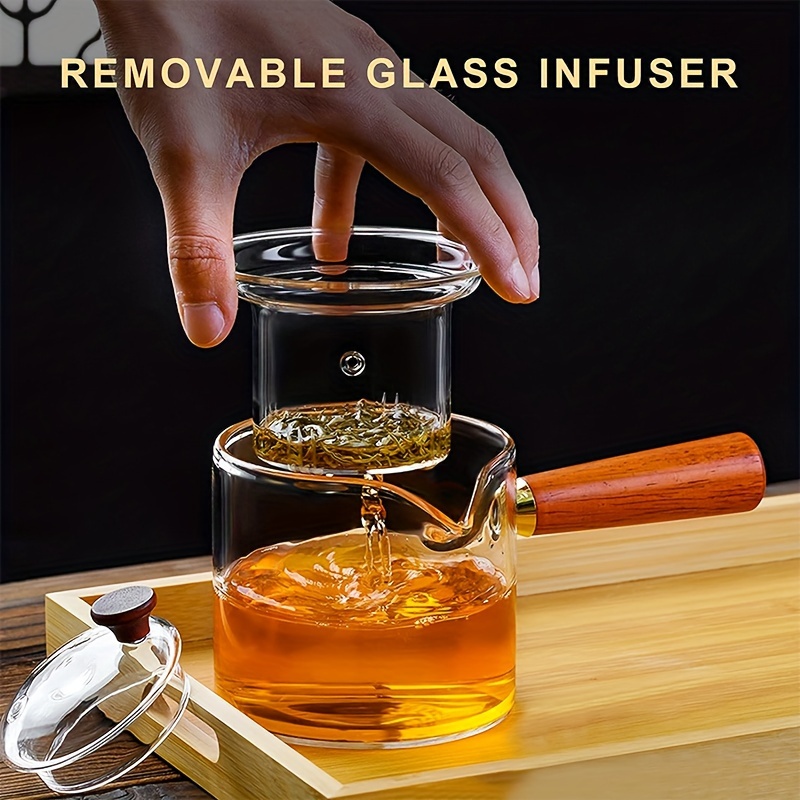 Glass Teapot With Infuser, Teapot Stovetop Safe, Clear Teapot With Wooden  Handle, Blooming And Loose Leaf Tea Maker For Camping, Traveling, Perfect  For Christmas, Family Dinner,, Teacups Available - Temu