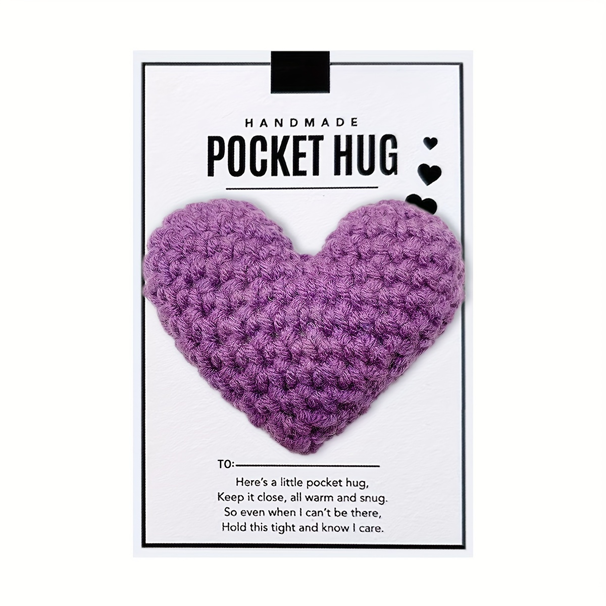 Crochet Heart Pocket Hugs Valentine's Day Gifts New Year's - Temu