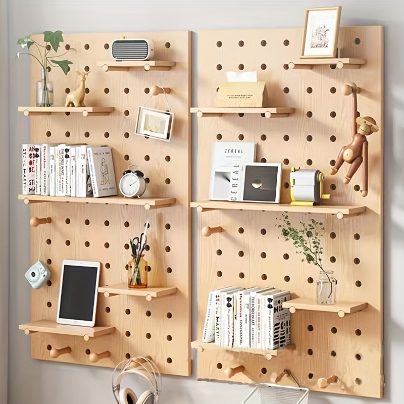 Diy Wall mounted Pegboard Shelf Storage Organizer Adjustable - Temu