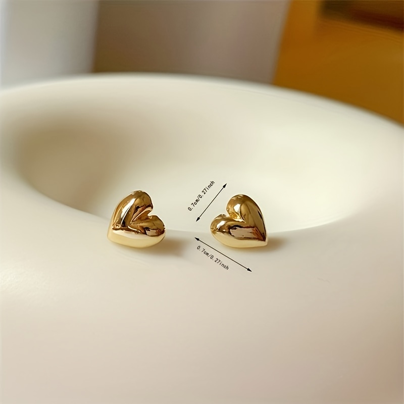 Copper Golden Heart Earrings - Holiday Gift for Her