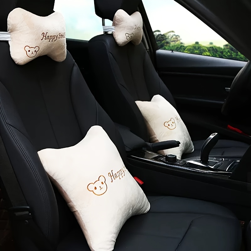 Car Headrest Pillow For Driving Seat With Waist Support, Neck Rest Cushion  For Car, 1 Pair