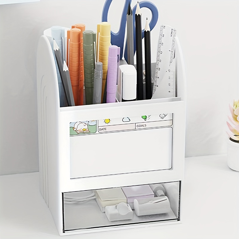 Desktop Pen Container For Office Desktop Tidy Basket - Temu
