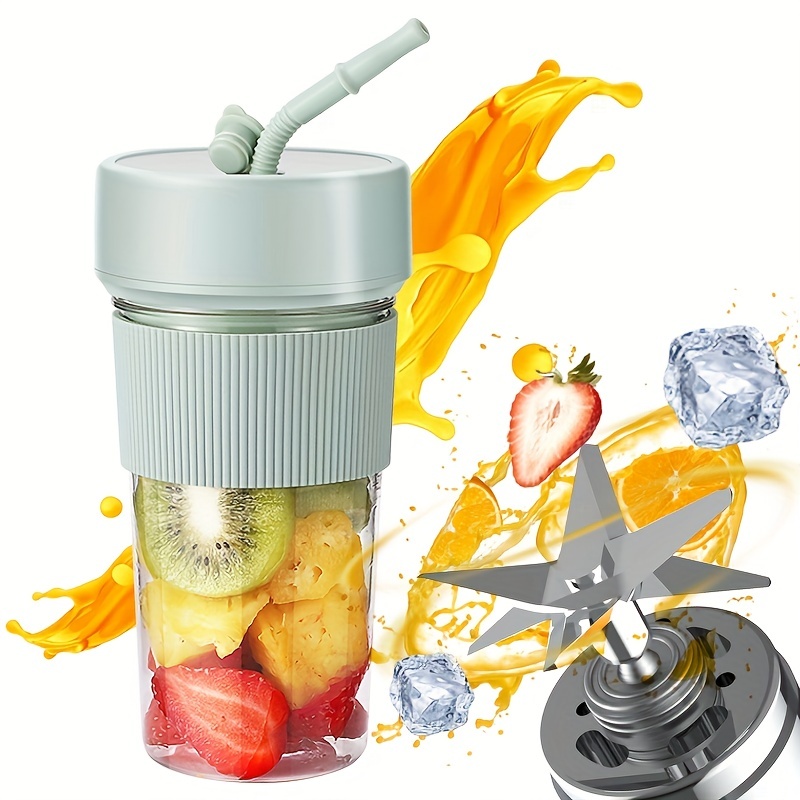 Portable Mini Blender,Smoothie Blender-Two Blades, Mini Travel Personal Blender with USB Rechargeable Batteries,Household Fruit Mixer,Detachable Cup