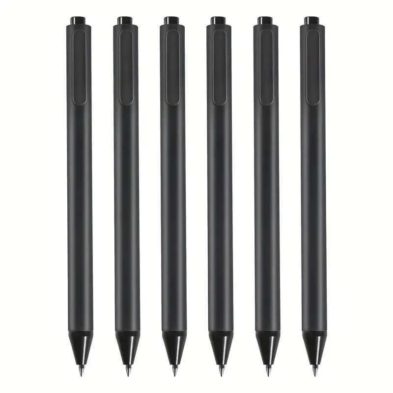 Zre Gel Pens Fine Point 6 Pcs 0 5mm Ink Pens Black - Temu