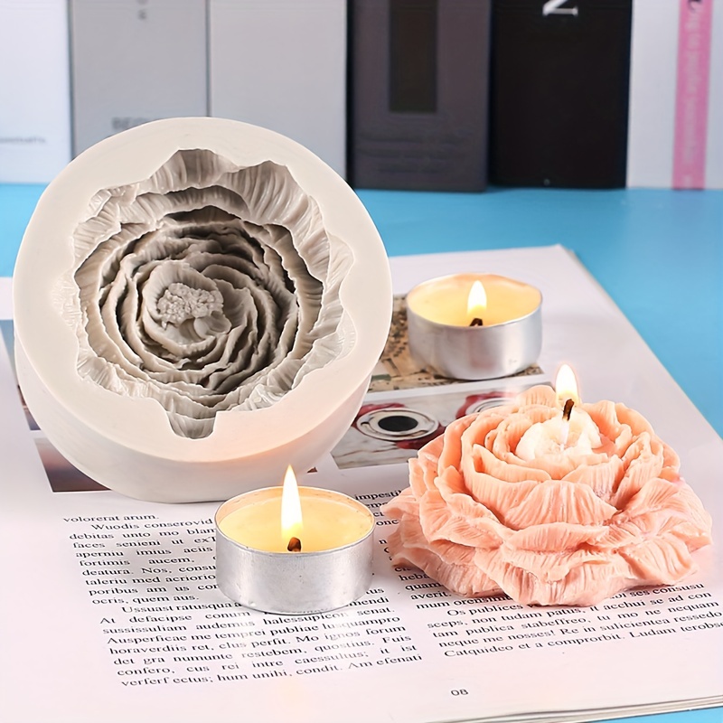 Diy Silicone Peony Flower Mold Handmade Aromatherapy Candle - Temu