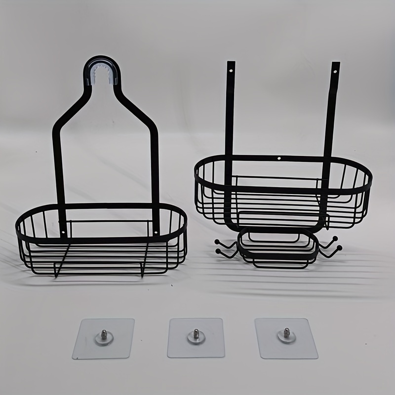 Black Shower Caddy over Head, Hanging Shower Caddy with Soap Dish for  Bathroom