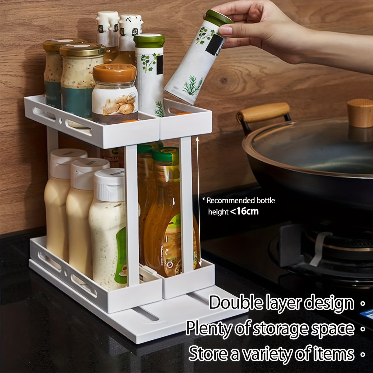 Cabinet Caddy Instant Access Pull out/Swivel 2-tier Storage