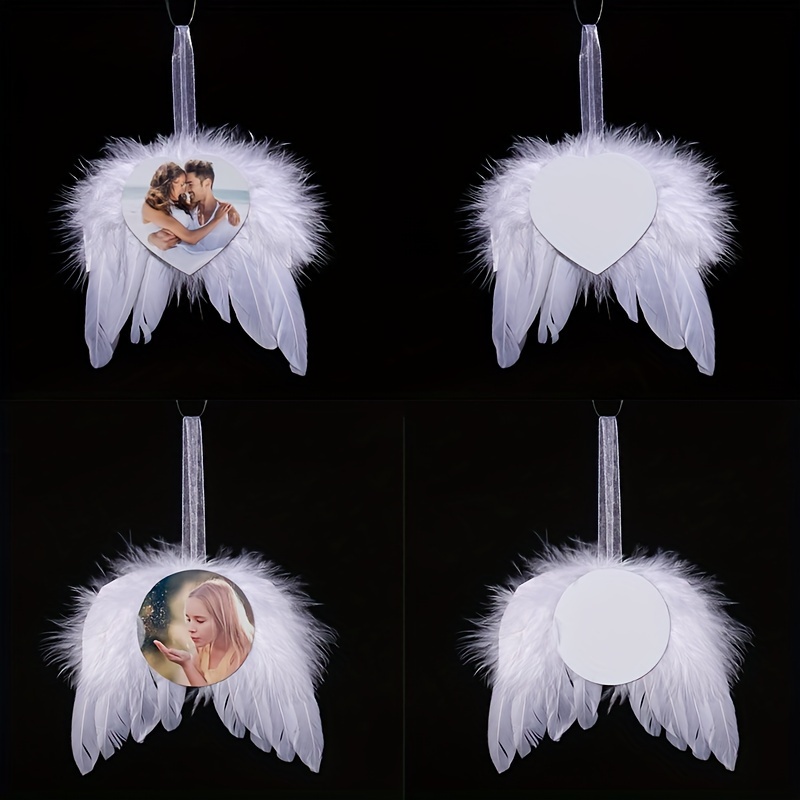 12pcs, White Angel Wings Christmas Ornaments, Angel Feather Wings Hanging  Decor For Christmas Tree Xmas Crafts DIY Decorations