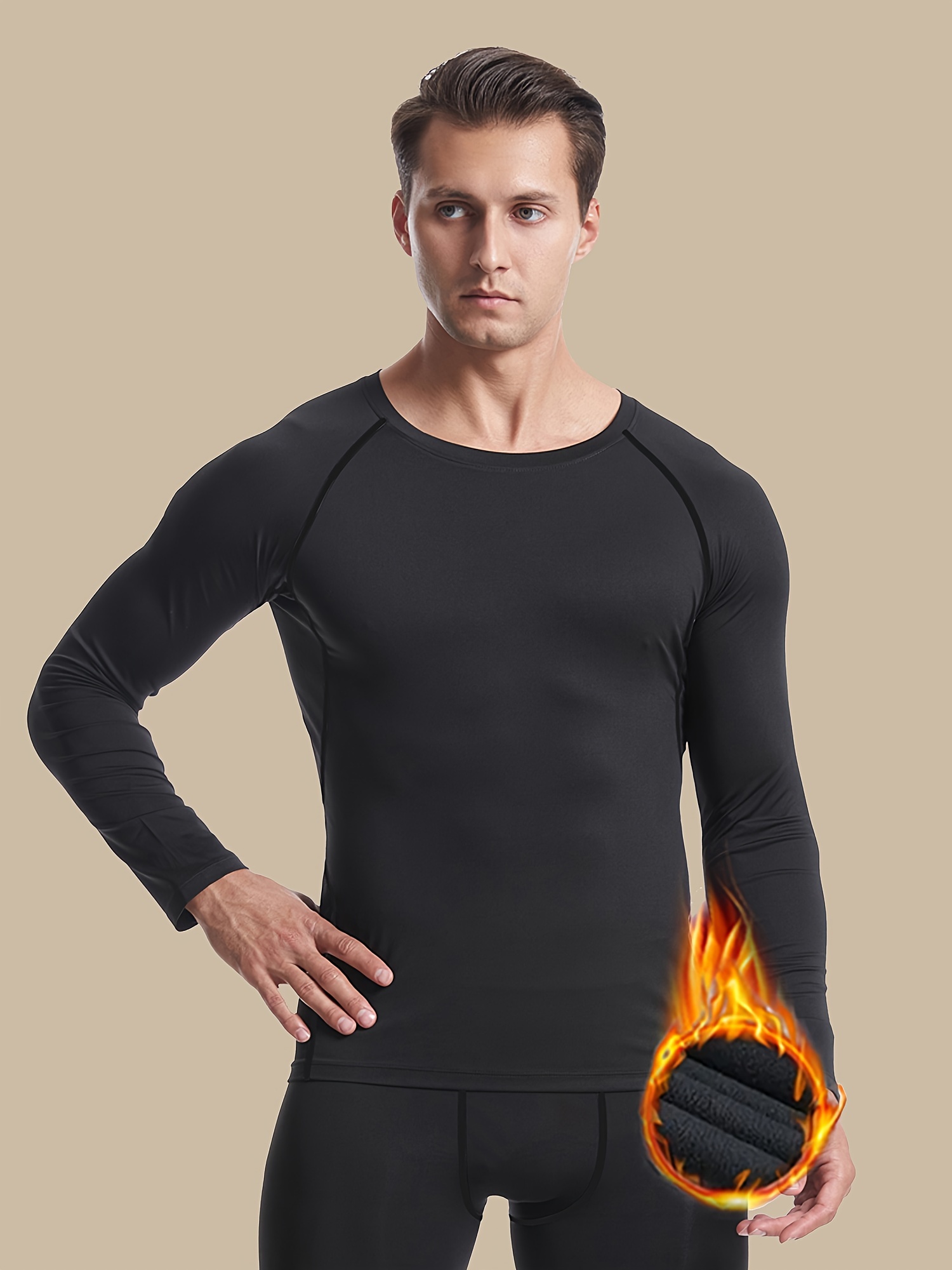 Men's Slimming Long Sleeve Shirt Compression Sweat Fitness - Temu
