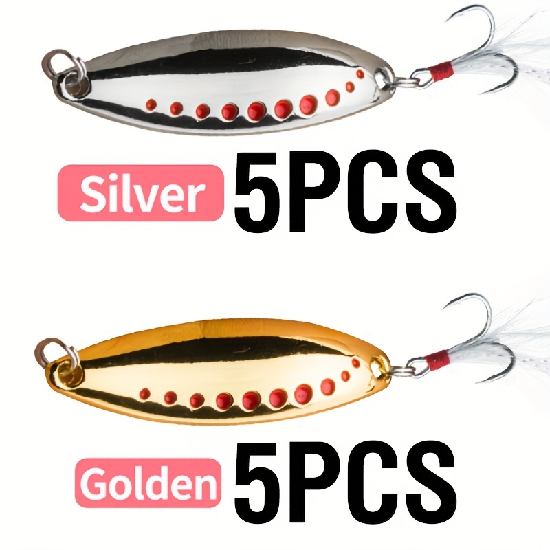  10pcs Fishing Spoons Lures, Metal VIB Hard Spinner