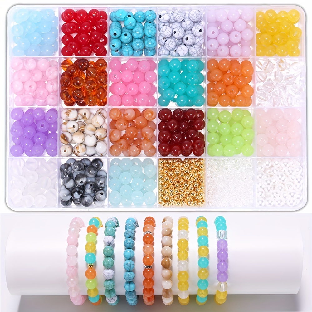 DIY Beads Bracelet Making Kit for Girls Bracelet Necklace Jewelry Making Kit,  DIY Bulk Acrylic Candy Colored Beads Jewelry Making, Birthday Gift