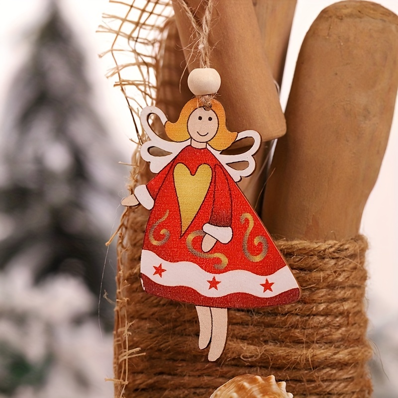 Christmas Decoration Wooden Tree Frame Old Man Elk Snowman - Temu
